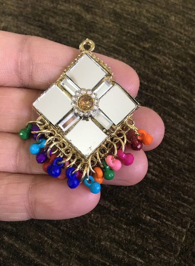 DaSync أزرار ذهبية متزامنة للكورتي، أزرار مرآة حقيقية، خرز متعدد الألوان، ملابس كورتا، للنساء والفتيات، أزرار معدنية، مجوهرات، شرابة متدلية مقلدة، فستان ليهينغا، زينة شرابة، أنيقة، اصنعها بنفسك - Image 2